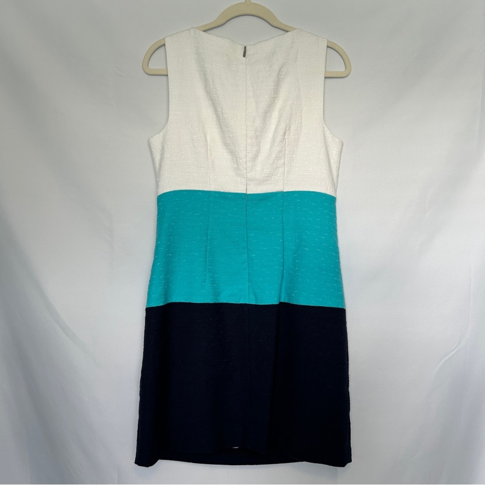 Trina Turk White and Blue Color Block‎ Dress - Picture 7 of 8